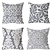 Integrity.1 Funda de Almohada Gris, 4 Piezas Funda de Almohada, Fundas de Almohada, Funda de Almohada con Diseño Geométrico, Cojín de Sofá Súper Suave, para Sala de Estar, Sofá, Cama (45 * 45cm)