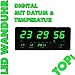 Produktbild Noyan LED Uhr Led Wanduhr mit Datum und Temperatur Anzeige Digital, geeignet für Büro, Bar, Cafe UVM NEU (Grün)