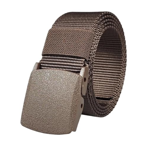 White Automatic Buckle Nylon Army Tactical Men Belt Military Waist Canvas Belt(Coffee)