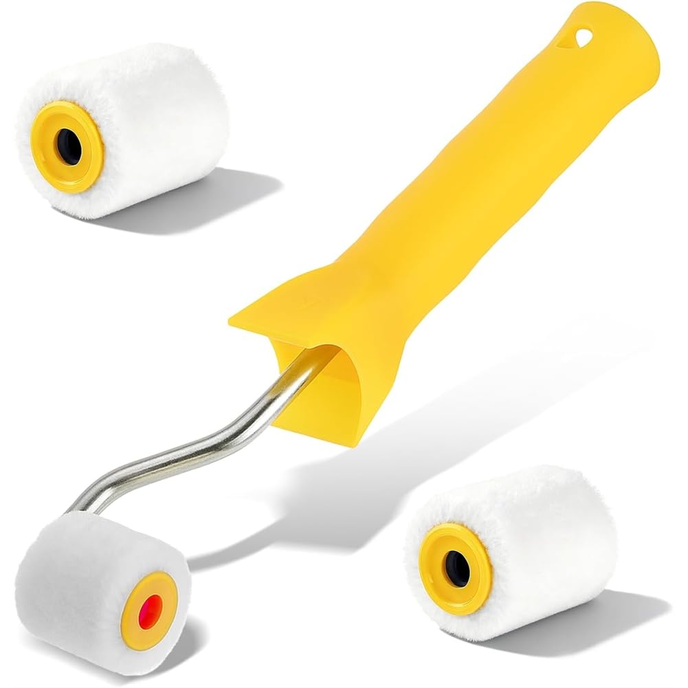 Jnchdghwa As Shown Extra Small Roller Paint Brush Wool,1 Inch Mini Paint Roller + 2 Rollers Tiny Paints Brushes Tool For Touch Up Trim Edge