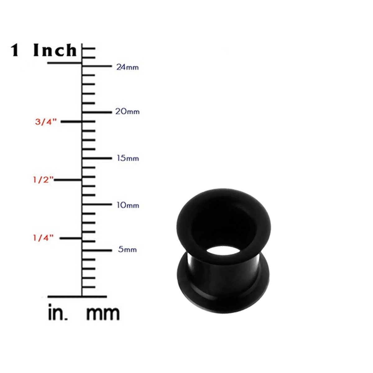 BodyJ4You 24PC Ear Stretching Kit - 00G-20mm Big Gauges - Solid Acrylic Heavy Tapers No Flare Plugs O-Rings - Stretchers Weights Expanders Eyelets