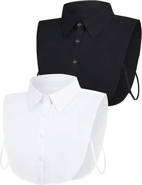 2-Piece Women's Detachable Collar - Classic Shirt Style, Elegant Faux Collar