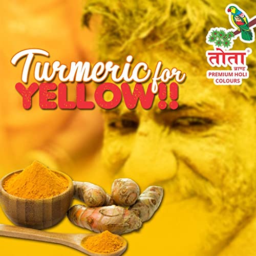 Image of Organic Holi Colour Powder Pure Natural and Herbal Gulal. Pack of 4 - Green, Pink, Yellow, Orange (Organic Gulal Pack of 4)
