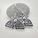 Weenkeey 2 Paar Gothic Motten Ohrringes Retro Luna Motte Ohrringe Punk Totenkopf Ohrringefür Frauen Herren - Silber