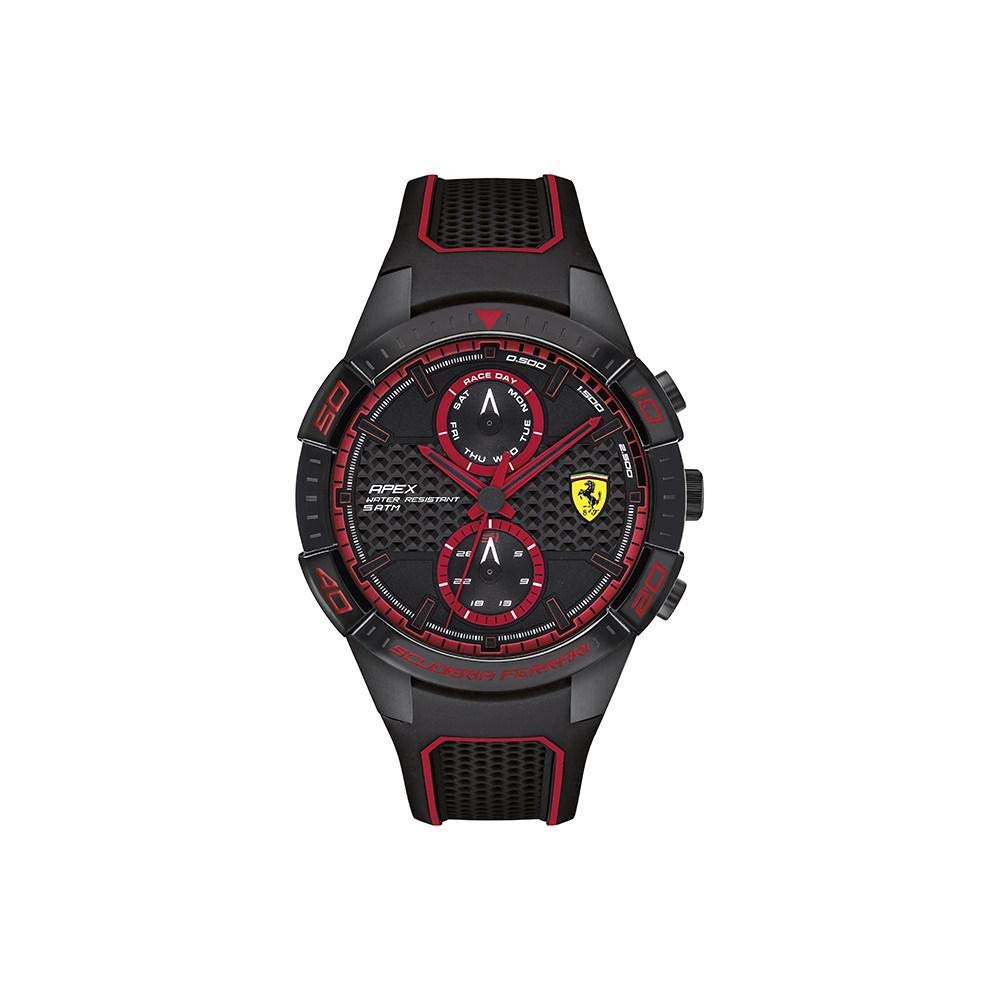 0830634 Ferrari Scuderia Apex Black Men Analog Casual Quartz International Shipping Ferrari
