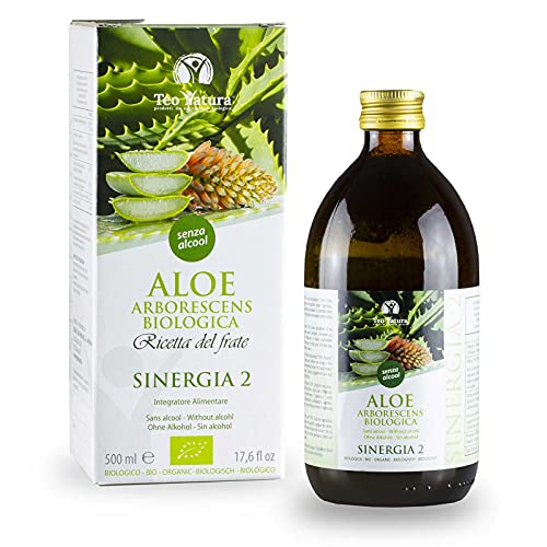 Teo Natura Sinergia 2 – Integratore e da Bere - Ricetta di Padre Zago (senza Alcool) con Aloe Arborescens e Miele Biologico - 500 ml (Confezione da 1)