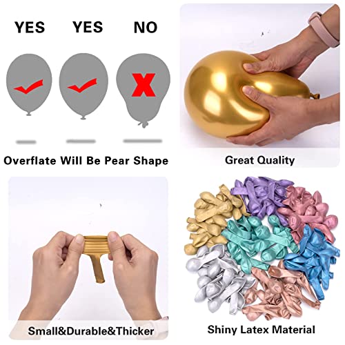 Image of Party Propz Multicolor Chrome Balloons Combo - 100Pcs Chrome Balloons