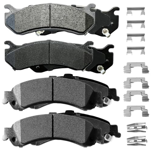 8PCS Ceramic Brake Pads Front Rear Brakes Kits Fits Cadillac Escalade ESV EXT, Chevy Avalanche Silverado Suburban 1500 Tahoe, 01-06 for GMC Sierra 1500, 00-06 for GMC Yukon/Yukon XL 1500(D785 D834)