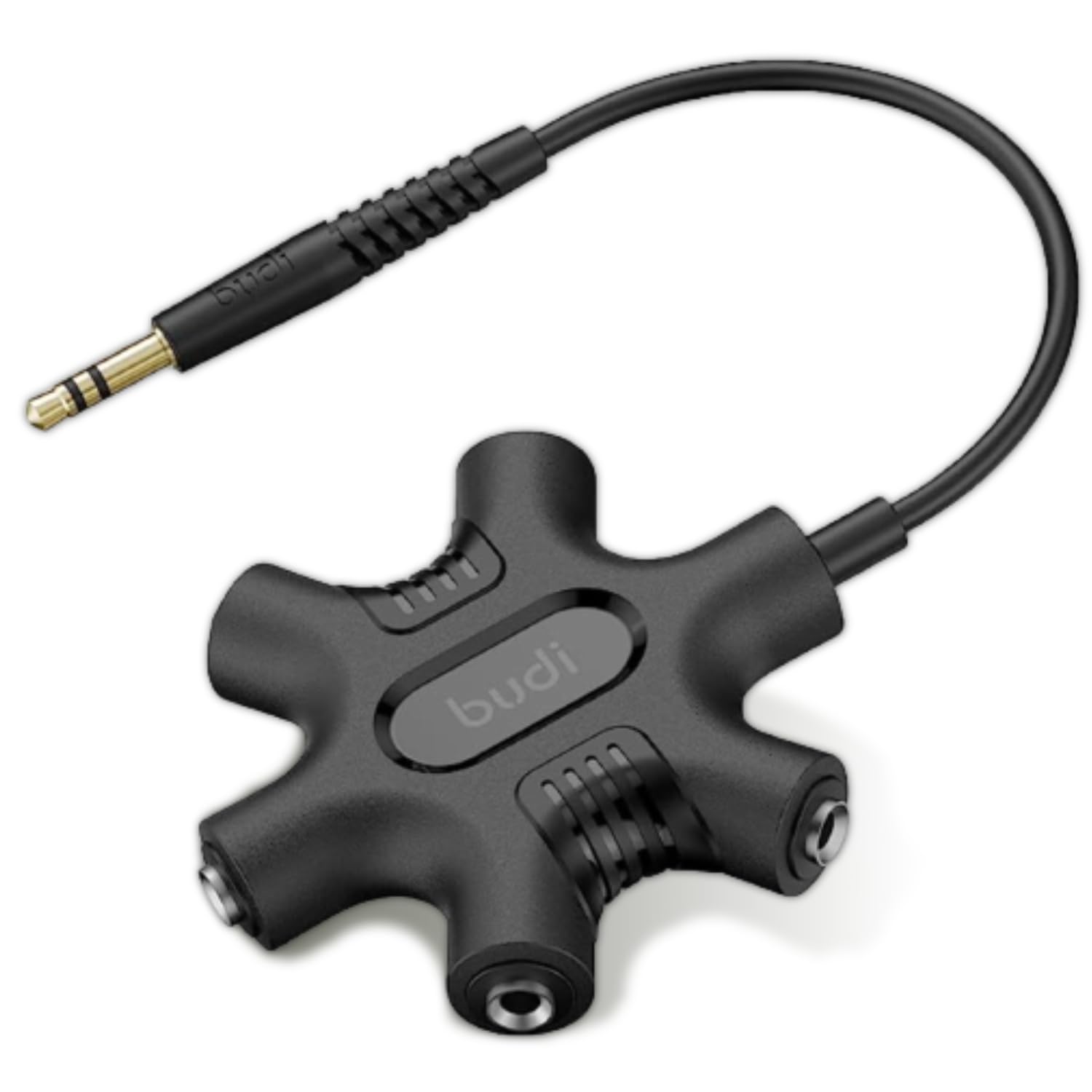 Budi Rock Star + AUX Cable | Auxiliary (AUX) Port | Audio Converter | Music Sharing up to 5 Devices | Compatible with any Devices with Auxiliary Cable/Port - Black