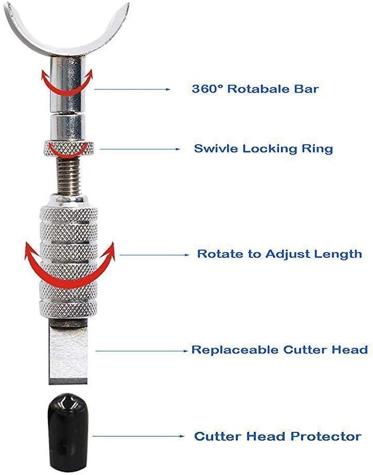 Vpang Stainless Steel Leather Cutting Tool Adjustable Leather Carving Swivel Knife Rotate Carving Blade for DIY Leather Working