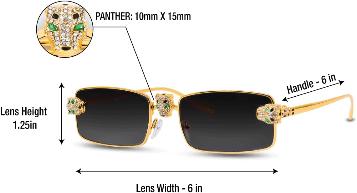 ICE STAR Luxury Panther Head Sunglasses – UV-Protected Lenses – Trendy Streetwear & Fashion Shades