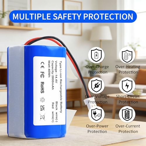 Image of RVBAT850 RVBAT85002 Battery Replacement for Shark IQ Robot Vacuum RV1001AE | RV1000S AV1010AE AV1002AE RV1100VL RV101AE AV1102ARUS RV1101ARUS UR1000SR UR1100 UR1110ARCA UR1105ARUS AV1102ARUS RV1100VRUS