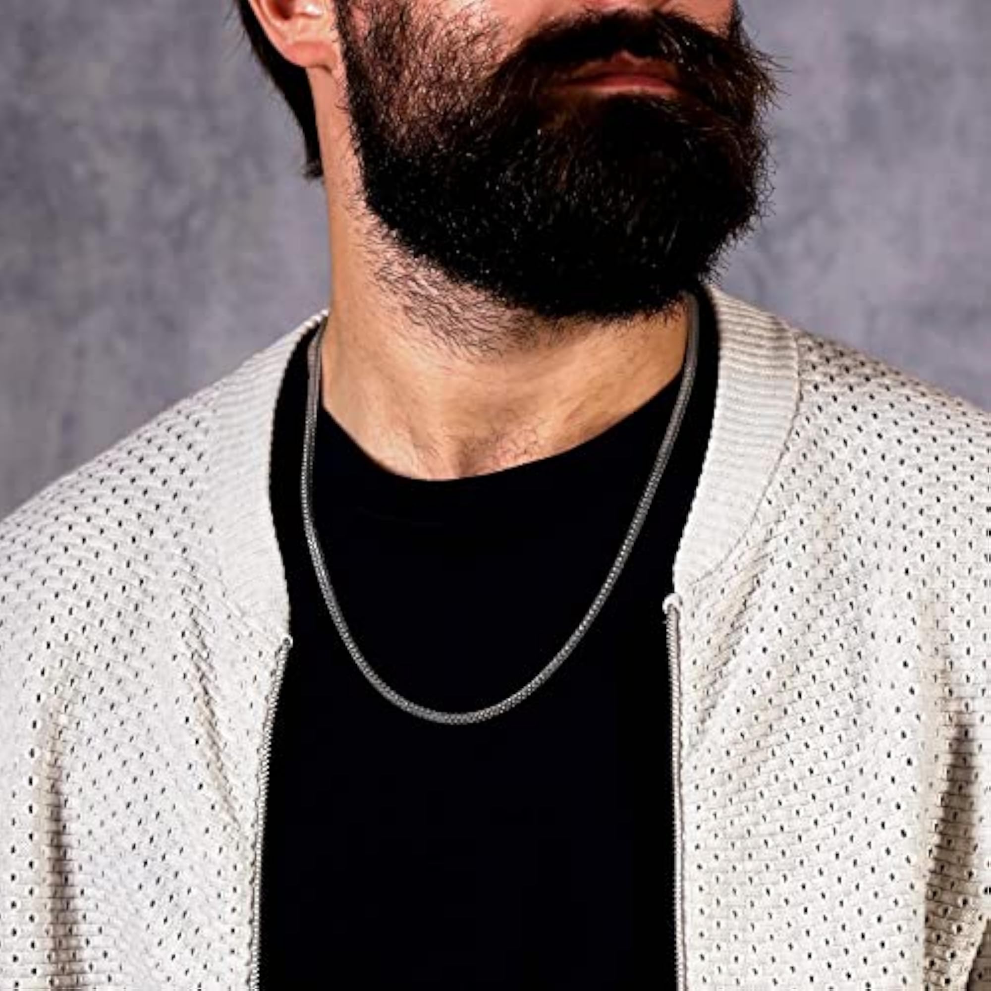 925 Sterling Silver Foxtail Chain Necklace, Unisex Gift