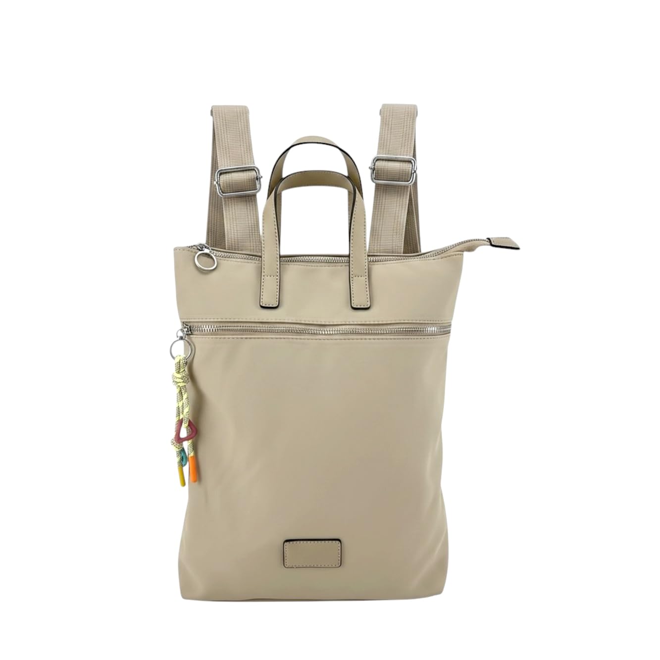 MODELISA - Bolso Mochila De Hombro Casual Cierre Con Cremallera Para Mujer (Beige)