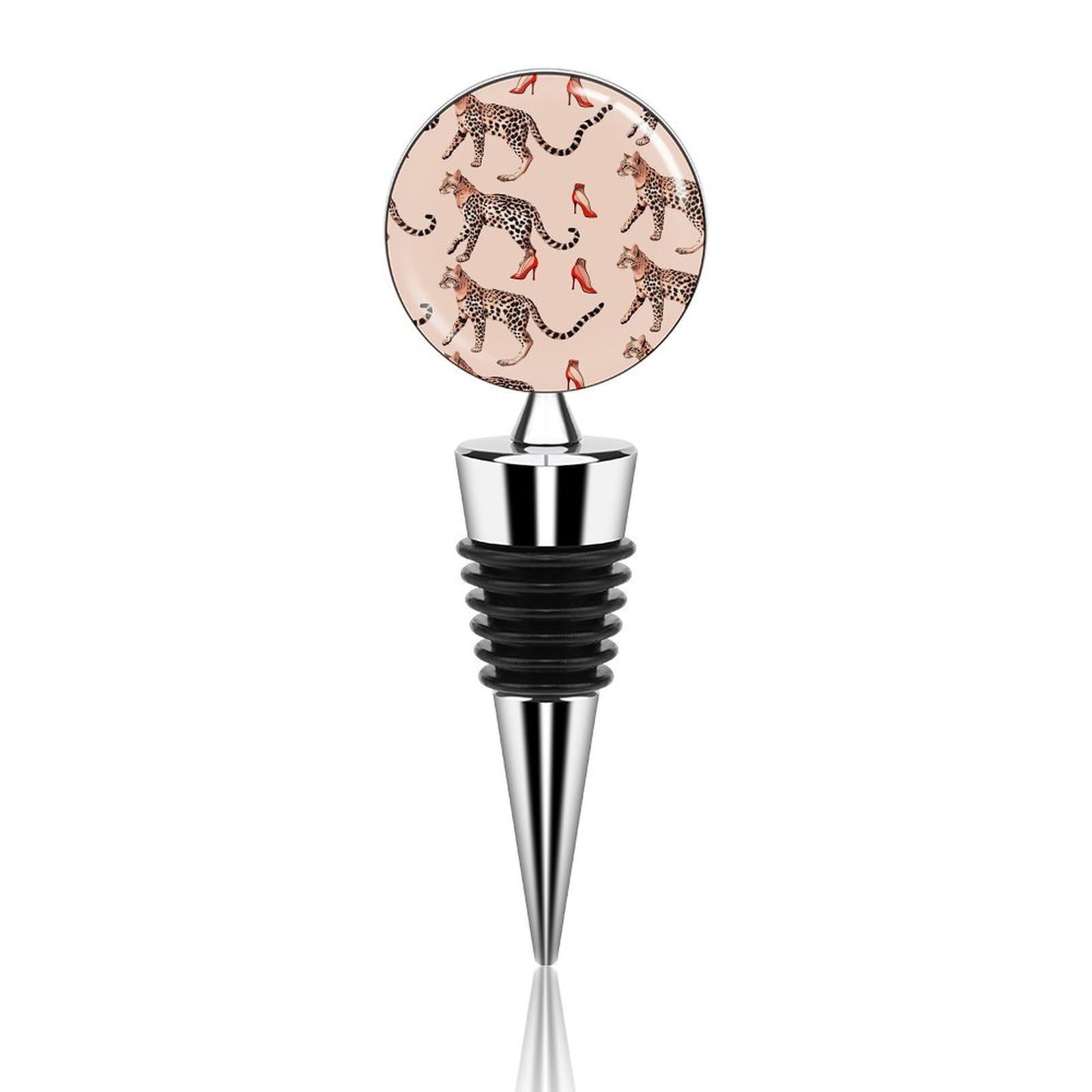 Bouchon de bouteille de vin en alliage de zinc élégant avec finitions silicone