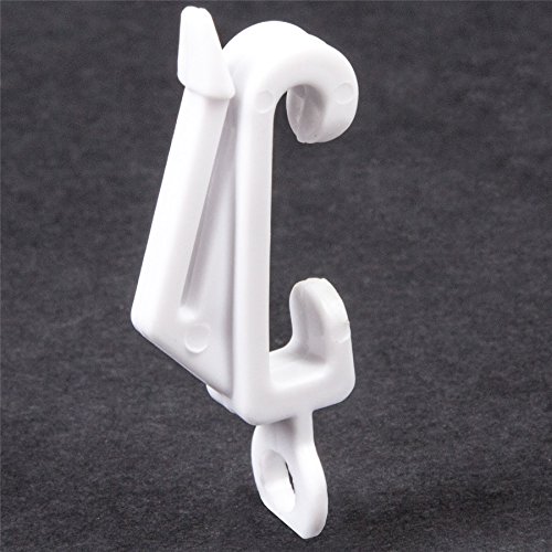 20x White Plastic Drape Curtain Track Gliders - White Nylon Rail Runner Hooks