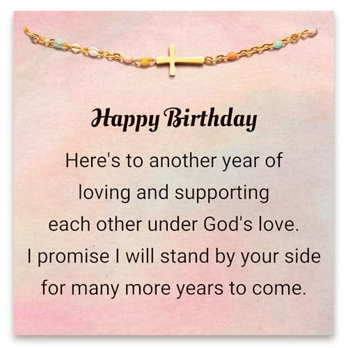 STORYJEWELLERY Cross Bracelet, Birthday Gifts For Women, Birthday Gifts For Her, Mom, Sister, Friend, Wife, Girlfriend, 60th, 70th, 80th, 50th, Birthday Unique Gift Ideas