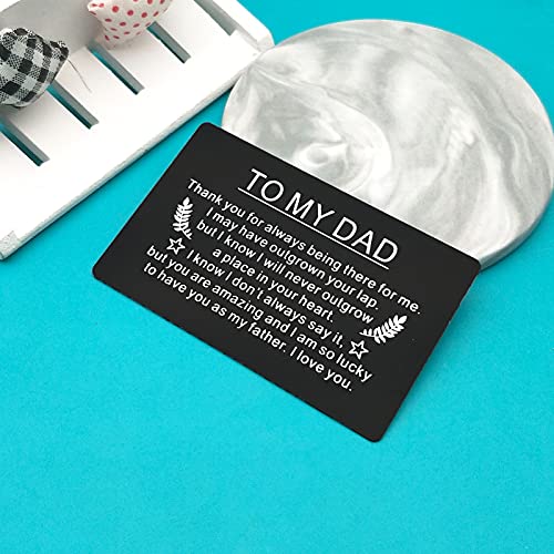 Xiahuyu Dad Gifts from Kids Birthday Gifts for Dad Fathers Day Gift Engraved Wallet Insert Card for Dad Thanksgiving Day Gifts Christmas Card Gift for Dad4