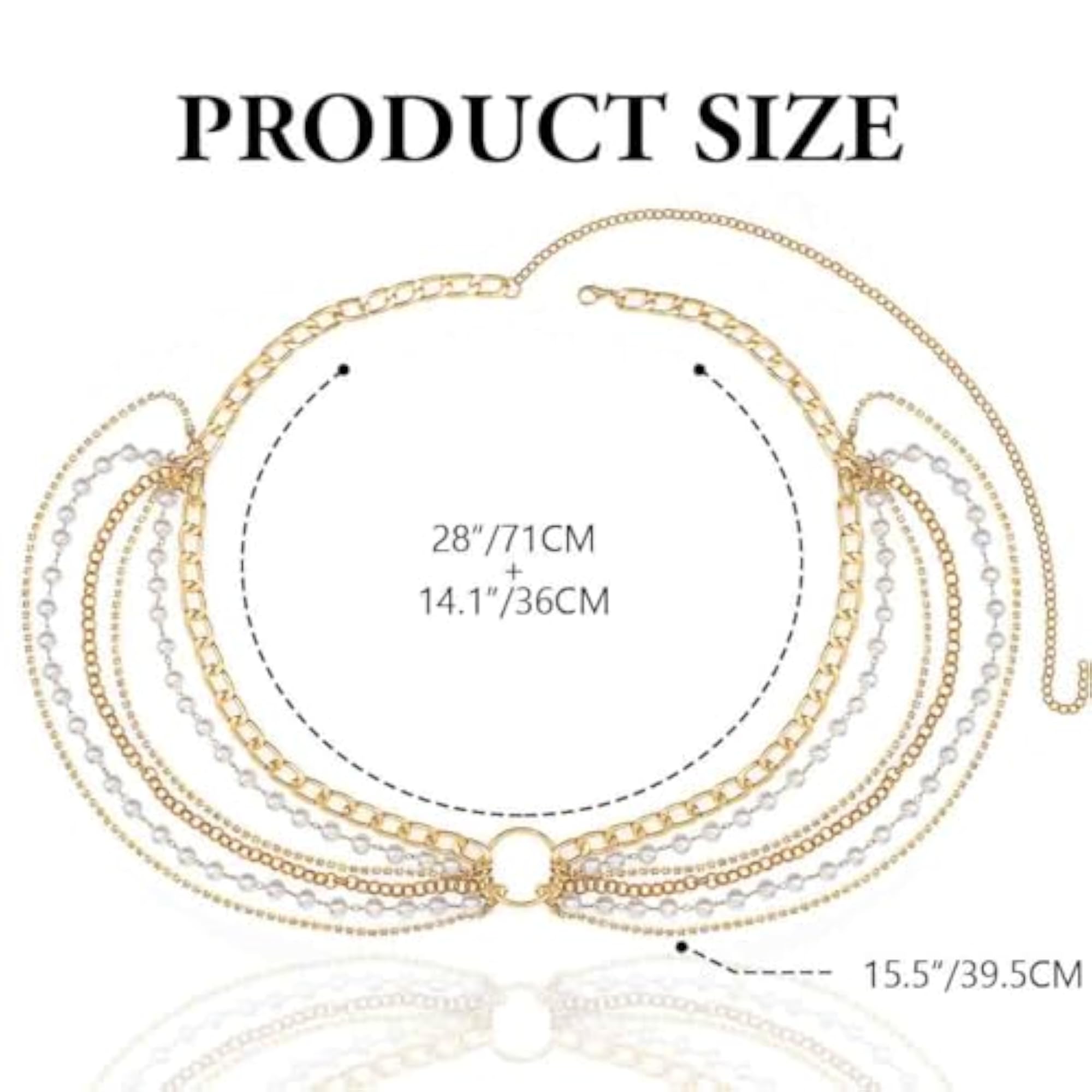 Women's Luxury Layered Pearl Waist Chain with Gold Beads