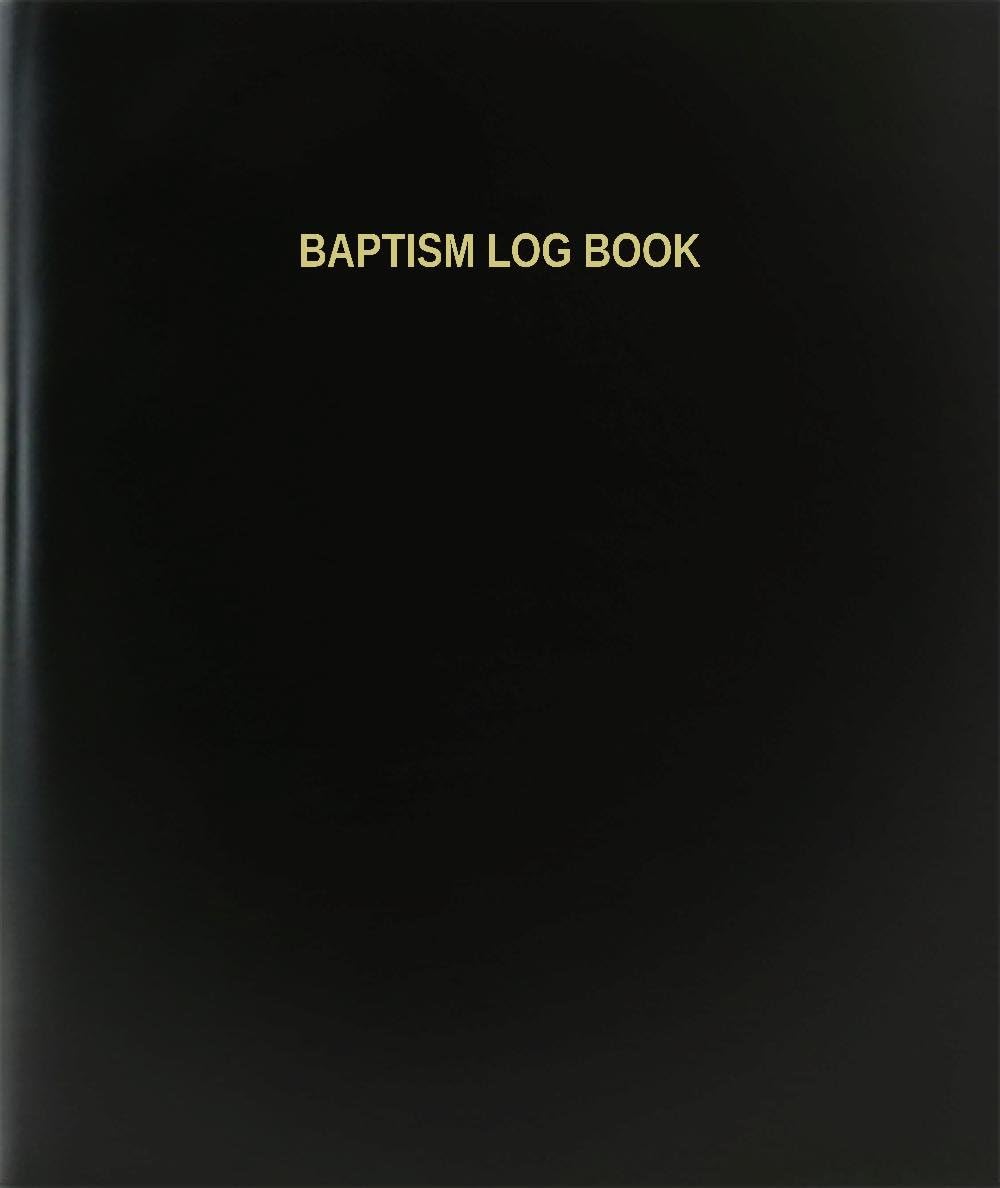 BookFactory Baptism Log Book/Journal/Logbook - 120 Page, 8.5''x11'', Black Hardbound (XLog-120-7CS-A-L-Black(Baptism Log Book))
