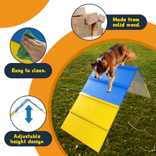 Tongmo Dogs Agility A-Frame: Premium Dog Agility Equipment for Backyard, Playground, and Park Settings - Non-Slip Dog Agility Equipment - Enhance Your Dog's Agility Course Experience - Thumbnail 4