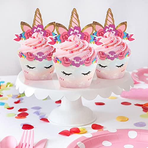 Unicorn Cupcake Toppers And Wrappers 30 Pack Reversible Rainbow Unicorn Birthday Decorations Double Sided Unicorn Cake Liners For Girls Birthday Party Supplies #TOP5