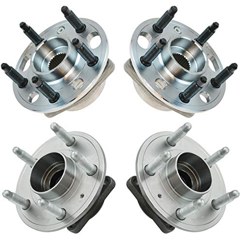 Image of TRQ 2 Piece Front Rear Wheel Bearing & Hub Assembly Set Compatible with 2010-2017 Chevrolet Equinox GMC Terrain