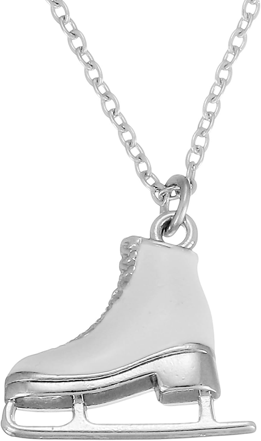 Kivosliviz Skater Necklace Women Teen Ice Skate Themed Figure Skating Necklace