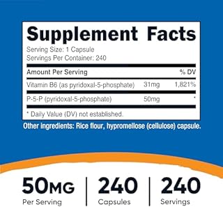 Nutricost P5P Vitamin B6 Supplement 50mg, 240 Capsules (Pyridoxal-5-Phosphate) - Vegetarian Friendly, Non-GMO, Gluten Free
