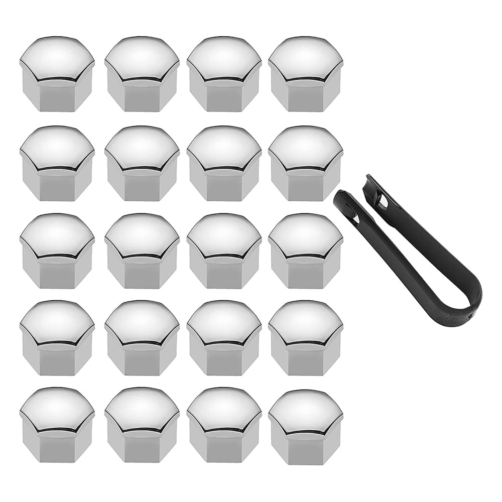 Gtfrfd E 19Mm 20Pcs Car Wheel Nut Caps Set For Peugeot 3008 2017-2023 Phase 2 Hexagonal Tyre Nut Covers Cap Tyre Screw Cap Wheel Dust Proof Accessories,