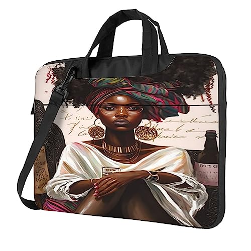 FYCFSLMY African American Black Woman Laptop Bag, 15.6 inch Laptop Case Shoulder Messenger Bag Briefcase Computer Bag for Men Women