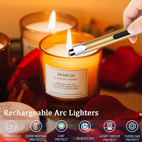 5 in 1 Candle Trimmer and Lighter Set with Candle Snuffer and Wick Trimmer with Tray, Gold Candle Wick Trimmer and Snuffer Set with Lighter and Wick Dipper for Scented Candle Lovers - Image 3