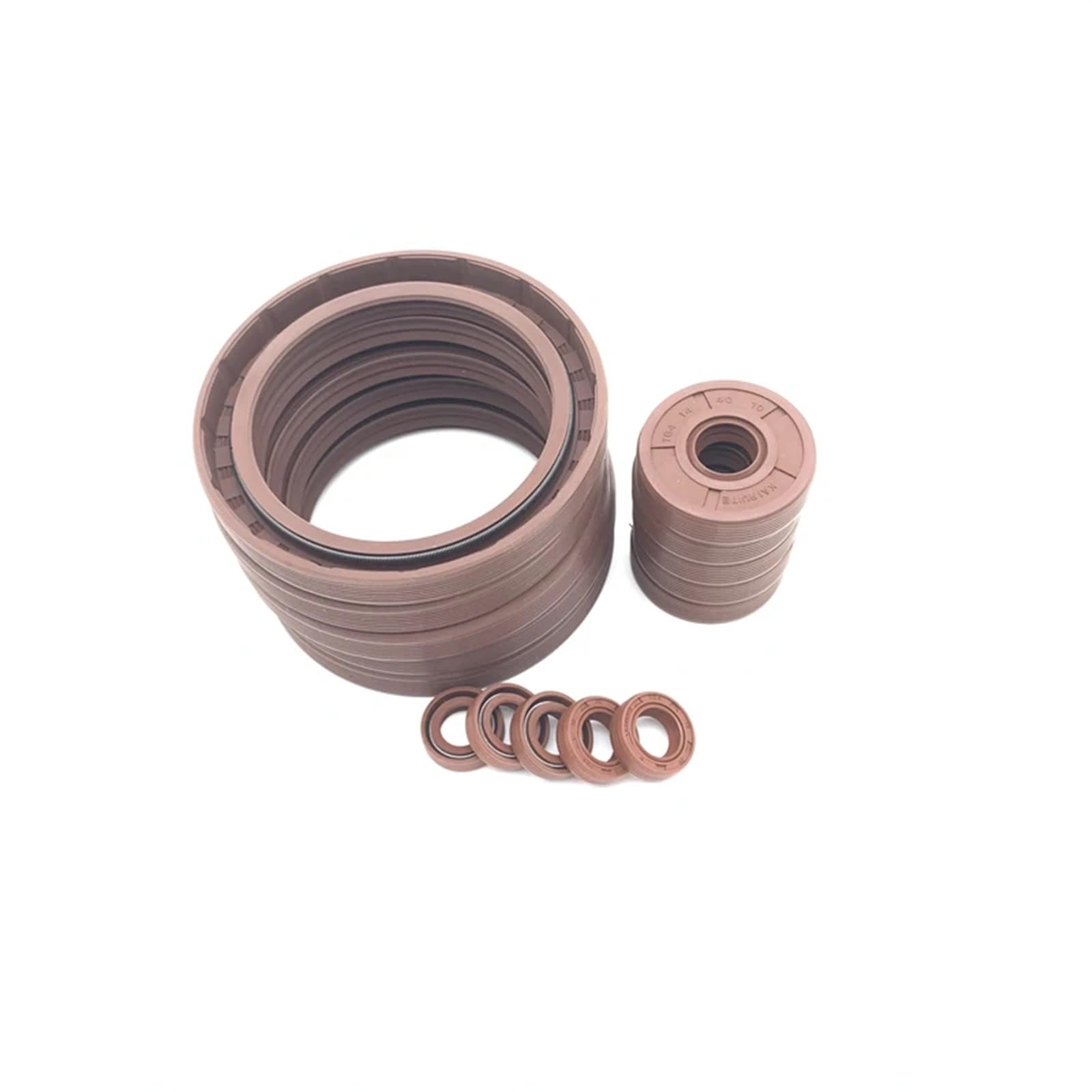 Braune FKM Rahmen-Öldichtung, TC-Fluor-Gummi-Dichtungsringe, Abdeckung, Doppellippe mit Feder für Lager-ID x OD x THK 32 mm (Farbe: Kaffee, Größe: 32 x 56 x 8 _10 Stück)