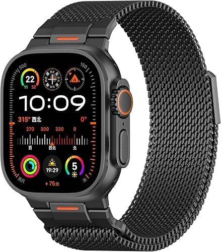 Croiky Milanese Loop Magnetic Mesh Metal Stainless Steel Strap Compatible With Apple Watch Ultra 3|2 Band 49mm Series 10, iwatch 10|11 Band 46mm, 9|8|7 45mm, SE2|6|5|4 44mm – Black Croiky Milanese Loop Magnetic Mesh Metal Stainless Steel Strap Compatible With Apple Watch Ultra 3|2 Band 49mm Series 10, iwatch 10|11 Band 46mm, 9|8|7 45mm, SE2|6|5|4 44mm – Black