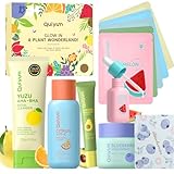 Quiyum Fruit Skincare Set, 10PCS Hydrating & Radiant Face Kit with Cleanser, Serum, Toner, Eye Cream, Moisturiser & Mask, Spa-Like at Home Christmas Birthday Pamper Gift for Women Teenage Girls Ladies