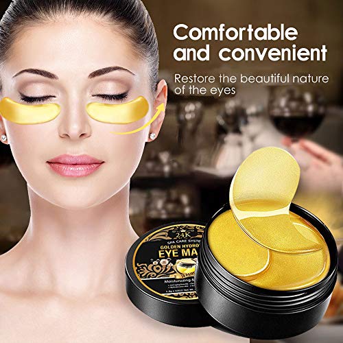 24k Gold Under Eye Mask, 30 Pairs Under Eye Patches for Puffy Eyes and