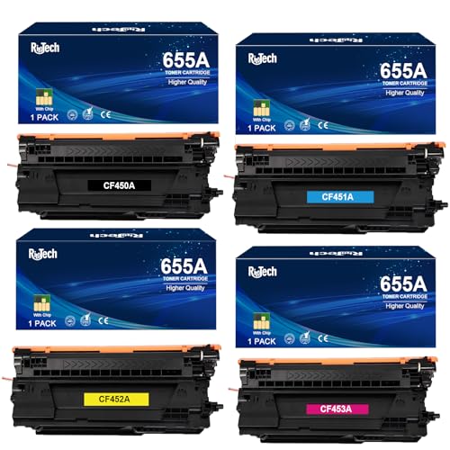 Image of 655A Toner Cartridge 4 Pack Remanufactured for HP M652 M653 with Chip