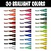 Positive Art Liquid Chalk Markers 30 Colors Window Markers, Bright Colors, Painting and Drawing For Kids and Adults, Washable Window and Board Art For Bistros, Bars - Reversible Tip