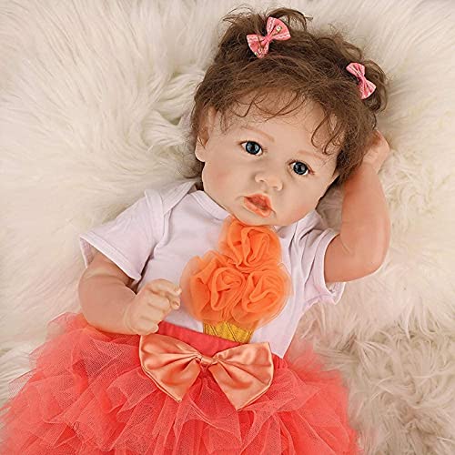 MWKL 58cm Nette Simulationspuppe Reborn Baby Reborn Puppe Vollsilikon Körper Wiedergeburt Puppe 22 Zoll Lebensechte… – Bild 3