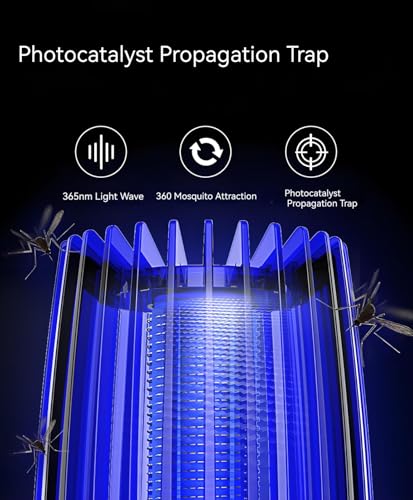 Atrapamoscas eléctrico portátil recargable con trampa de insectos 2 en 1 6