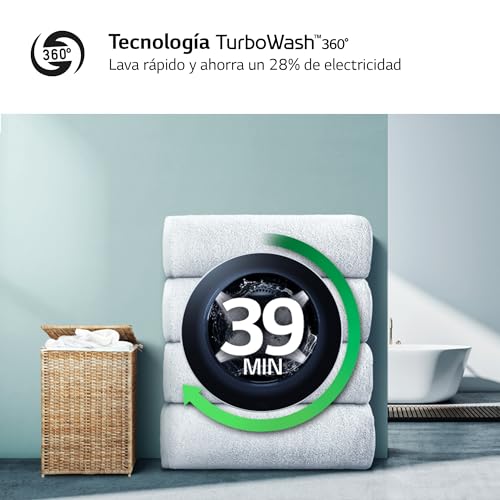 Miniatura 8 de Lg F4dr6009a1w Lavasecadora Inteligente Ai Direct Drive Tm, Lavadora Secadora, Turbowash 360 , 9 6kg, 1400rpm, Un 10 Más Eficiente Que A Lavado D Secado , Serie 600, Blanca