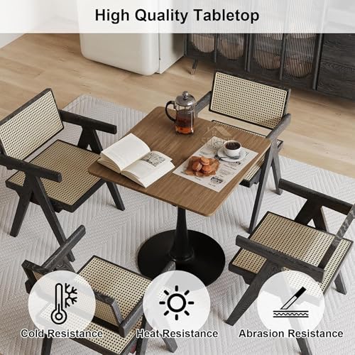 Image of Square Wooden Pedestal Table, Accent Bedside Table,Modern Coffee End Table for Living Room, Bedroom and Balcony with Square Design Table (Antique Brown, 18 * 18 * 24 inches)