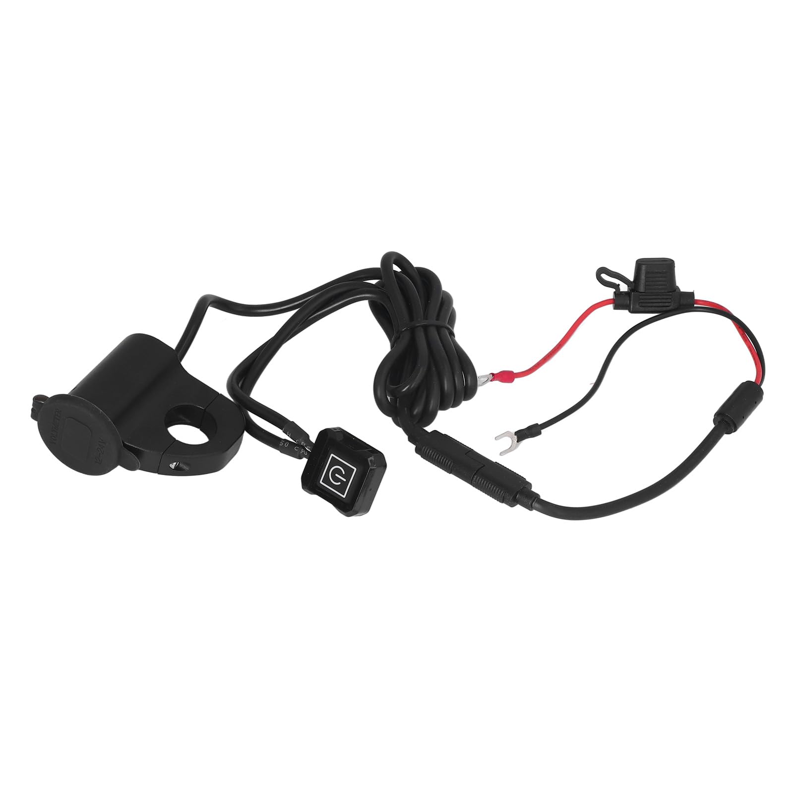 Motocyklowa ładowarka do telefonu Ładowarka ze stopu aluminium Rower elektryczny Cyfrowy wyświetlacz QC3.0 Podwójna ładowarka USB do telefonu Szybka ładowarka Czarna obudowa