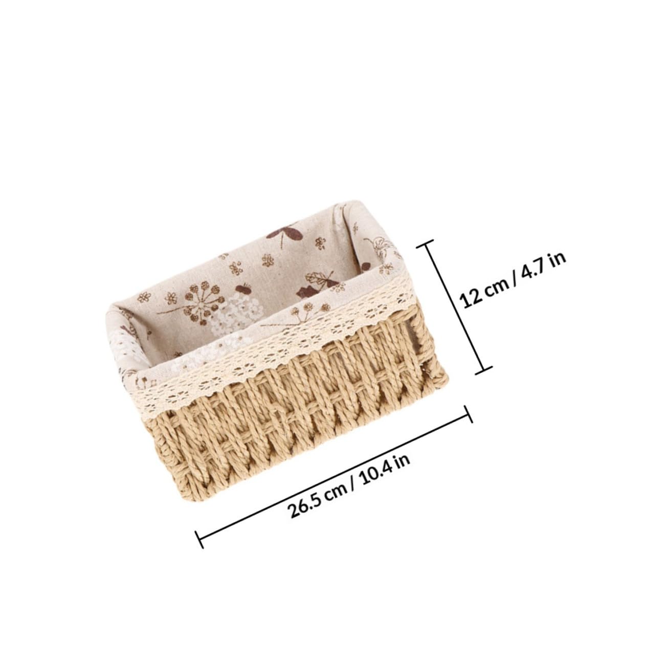 SHINEOFI Scatola Portaoggetti in Rattan e Tessuto Naturale, Cestino Porta Snack e Organizer per Soggiorno, Set da 3 Cestini Compartimentati per Casa e Decorazione Interni