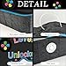 Small Level Unclocked Video Game Controller Shape Black Cute Piñata for Birthday Parties, Handle Happy 21st Birthday Decoration, Customizable Age from 1 to 100 with Adhesive Numbers Party Decorations