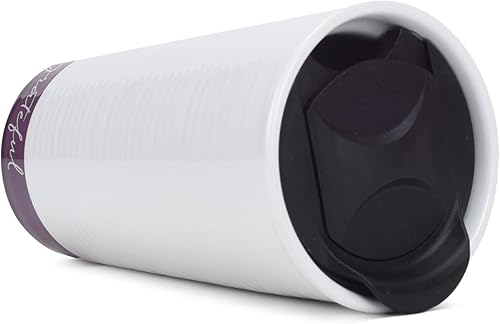 Miniatura 3 de Lighthouse Christian Products Grateful - Taza de viaje de cerámica de cerámica con textura sumergida de 12 onzas, color morado oscuro