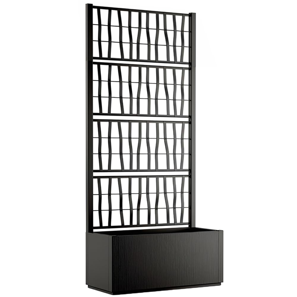 Fioriera alta cm 175 con vaso largo cm 80 Spalliera Grigliata separe' Grafite rampicante modulabile e componibile per Esterni Giardini Terrazze separatore ambienti locali commerciali
