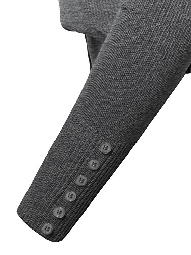 Women's Basic Solid V-Neck Button Closure Long Sleeves Sweater Cardigan4