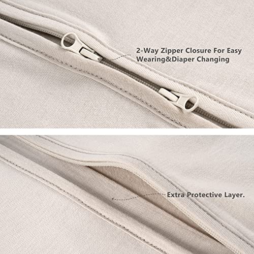 Tillyou Sleep Sack - Cotton Wearable Blanket Baby 2-Pack Set, Fits Infant Newborn Ages 0-6 Months, Happy Forest & Nude #TOP4