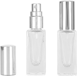 Frasco de perfume vazio, frasco de spray de perfume vazio de vidro de 5 ml, recarregável, para viagem, atomizador de perfume portátil (6 ml + bico prateado)